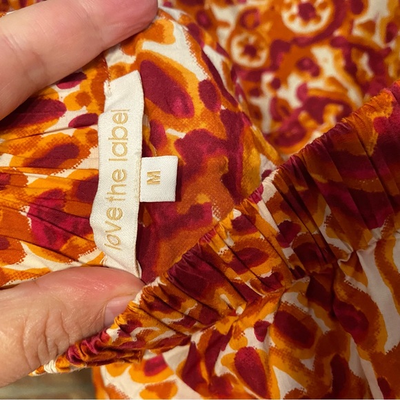 Anthropologie Love the Label floral tie open back shirt top size medium women’s - Picture 11 of 14